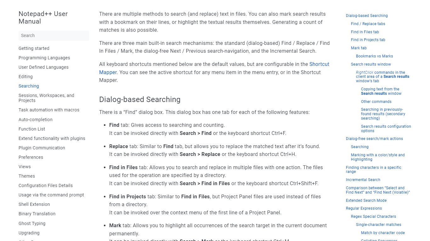 Searching | Notepad++ User Manual